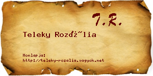 Teleky Rozália névjegykártya